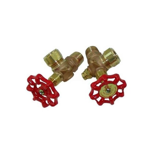 Water Gauge Valve Set 1/2" x 5/8" OD Glass Tub For Cleveland, CLE07176